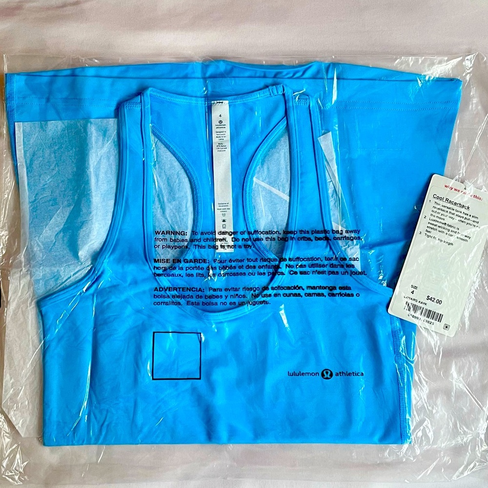 Lululemon Cool Racerback Tank CRB NWT New, Size 4 Kayak Blue